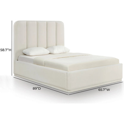 Parker Bed by TOV Furniture. Made from chenille, mdf in a unique style.