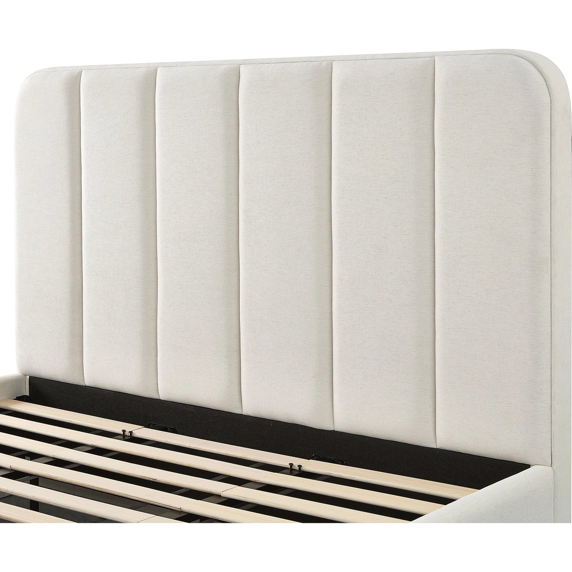 Parker Bed by TOV Furniture. Made from chenille, mdf in a unique style.