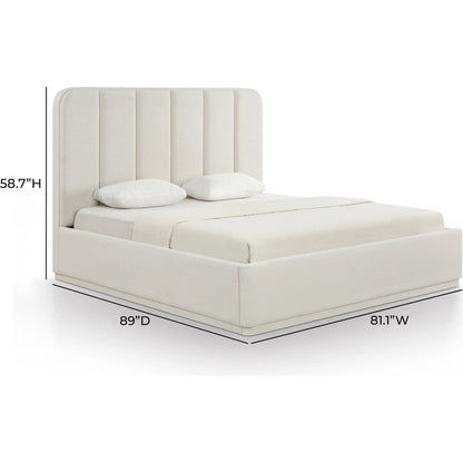 Parker Bed by TOV Furniture. Made from chenille, mdf in a unique style.