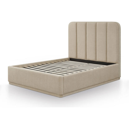 Parker Bed by TOV Furniture. Made from chenille, mdf in a unique style.