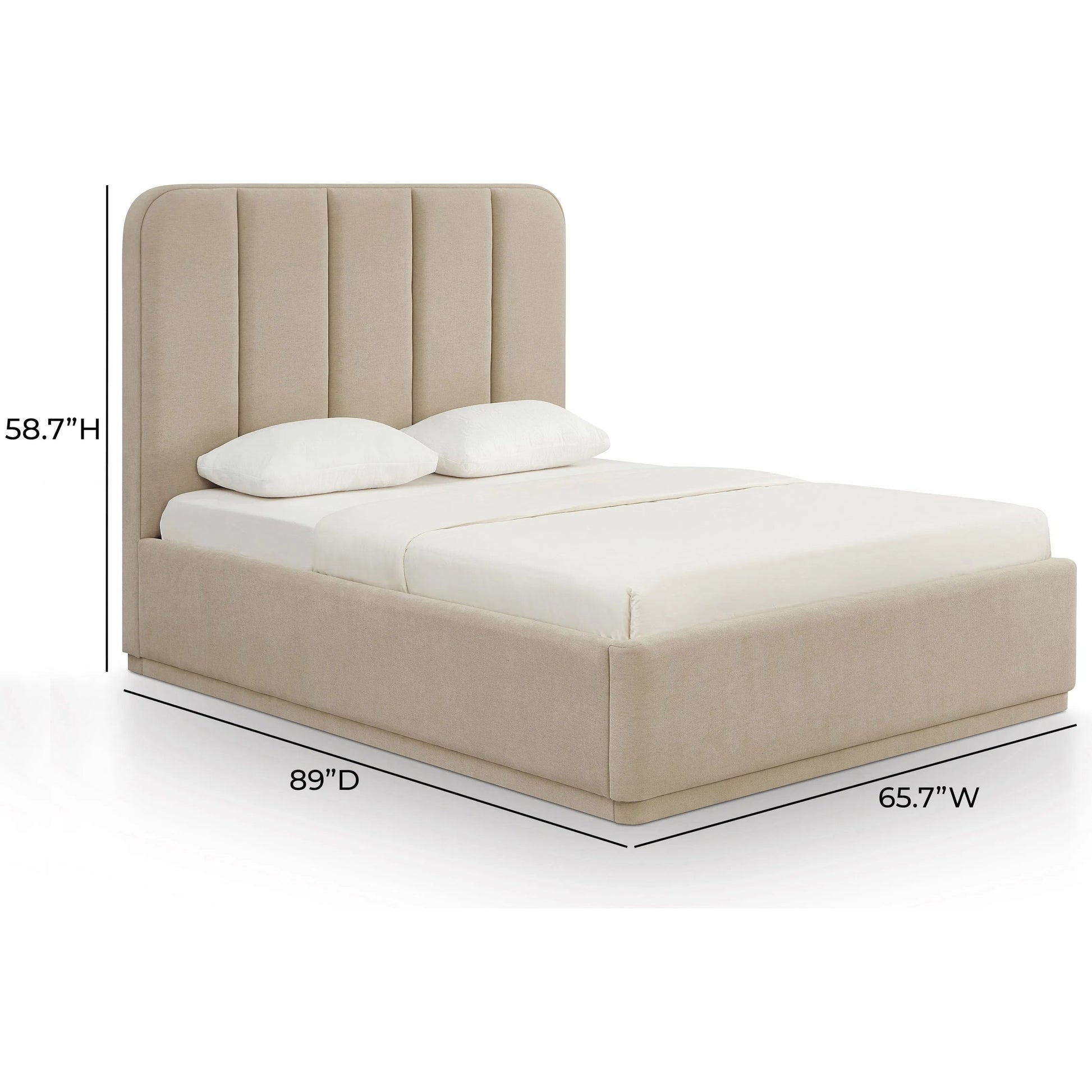 Parker Bed by TOV Furniture. Made from chenille, mdf in a unique style.