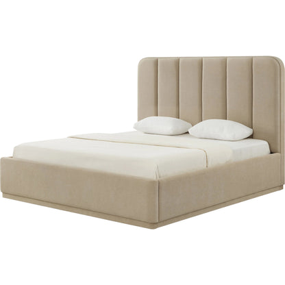 Parker Bed by TOV Furniture. Made from chenille, mdf in a unique style.