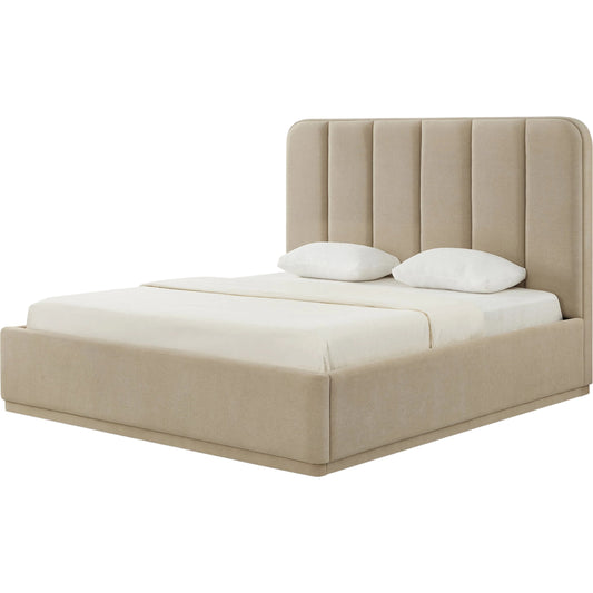 Parker Bed by TOV Furniture. Made from chenille, mdf in a unique style.