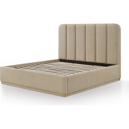 Parker Bed by TOV Furniture. Made from chenille, mdf in a unique style.
