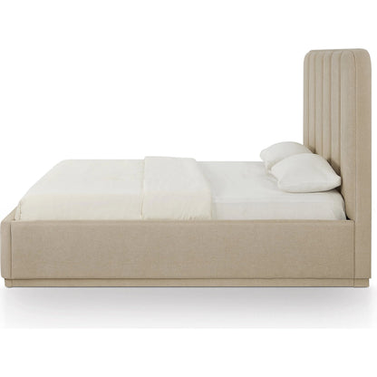 Parker Bed by TOV Furniture. Made from chenille, mdf in a unique style.