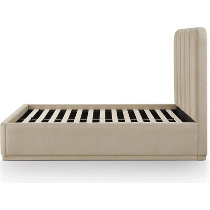 Parker Bed by TOV Furniture. Made from chenille, mdf in a unique style.