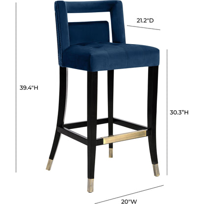 Hart Velvet Bar Stool by TOV Furniture. Made from velvet, birch in a transitional style.