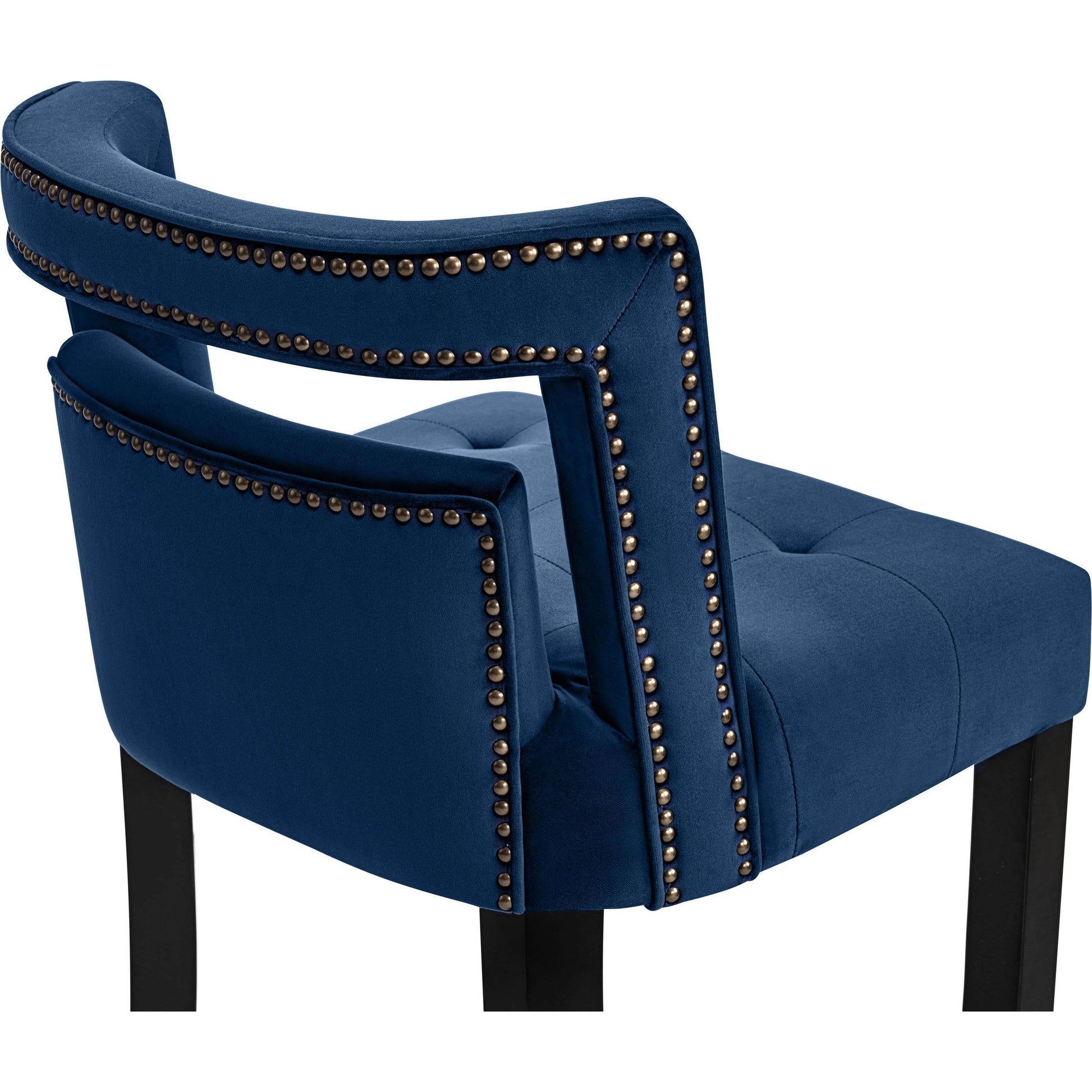 Hart Velvet Bar Stool by TOV Furniture. Made from velvet, birch in a transitional style.