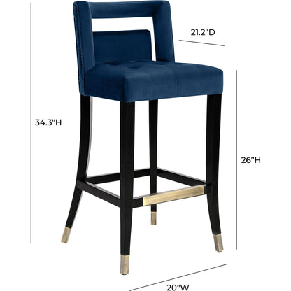 Hart Velvet Counter Stool by TOV Furniture. Made from velvet, birch in a transitional style.