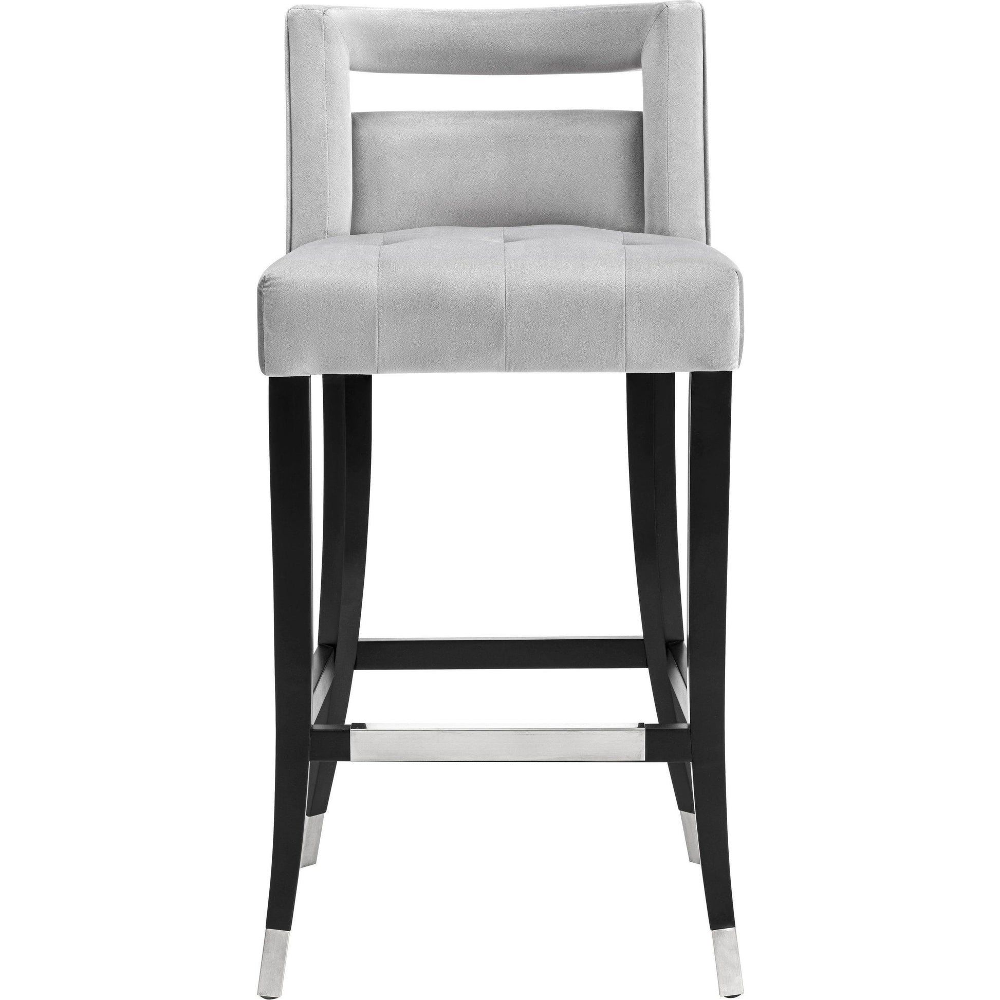 Hart Velvet Bar Stool by TOV Furniture. Made from velvet, birch in a transitional style.