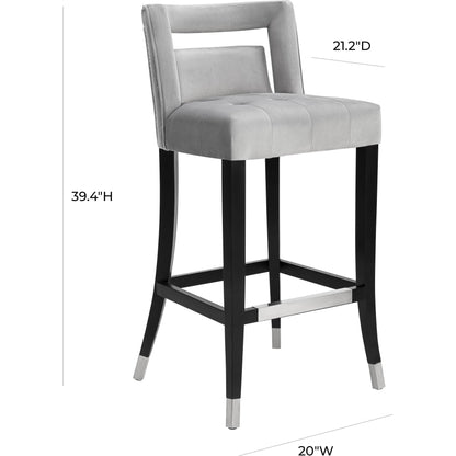 Hart Velvet Bar Stool by TOV Furniture. Made from velvet, birch in a transitional style.