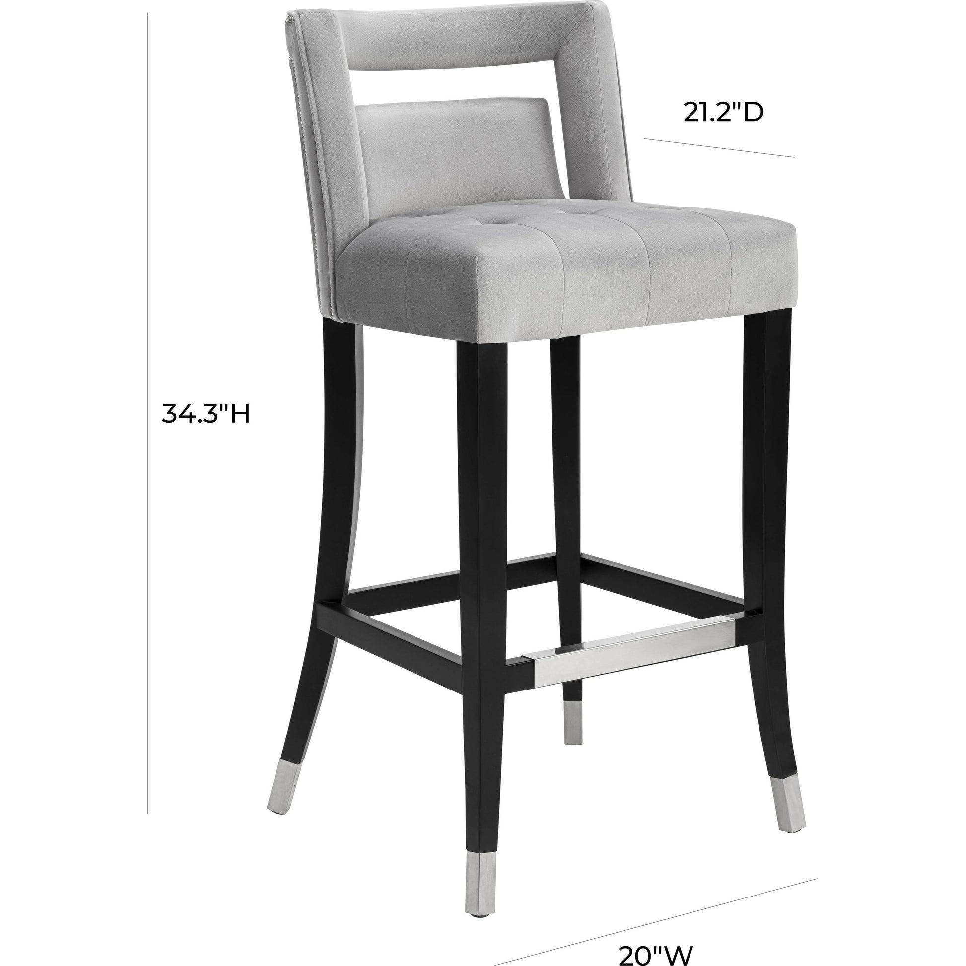 Hart Velvet Counter Stool by TOV Furniture. Made from velvet, birch in a transitional style.