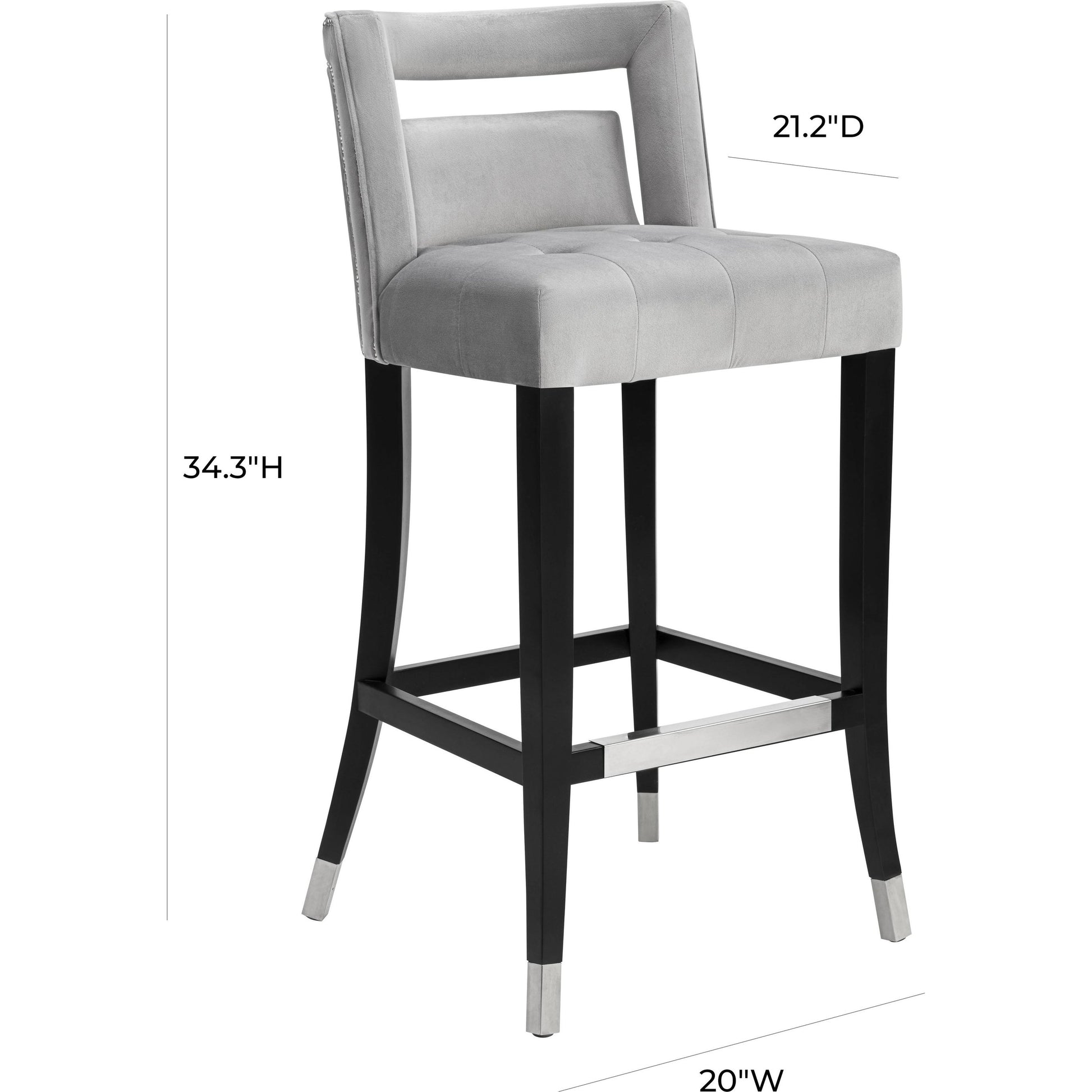 Hart Velvet Counter Stool by TOV Furniture. Made from velvet, birch in a transitional style.