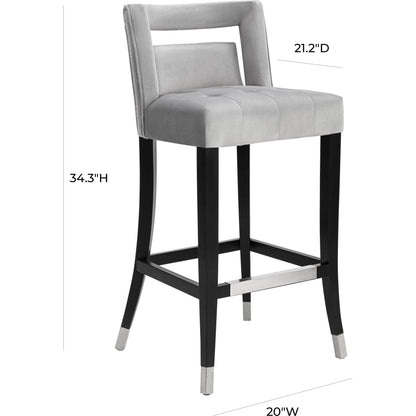 Hart Velvet Counter Stool by TOV Furniture. Made from velvet, birch in a transitional style.
