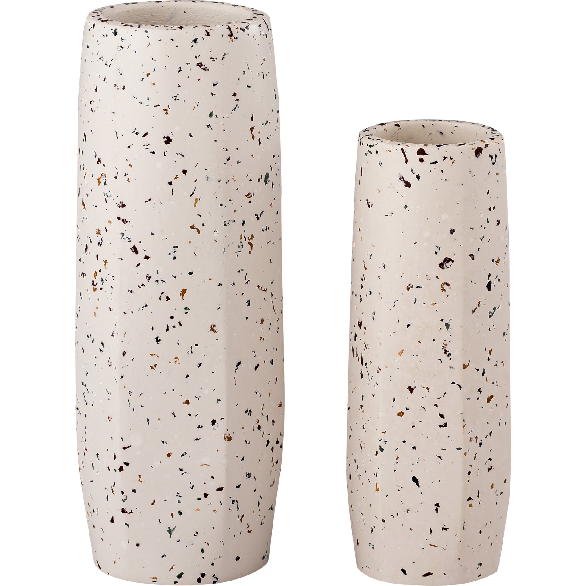 Terrazzo Vase by TOV Furniture in white. Made from concrete in a traditional style.