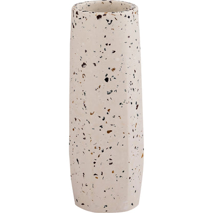 Terrazzo Vase by TOV Furniture in white. Made from concrete in a traditional style.