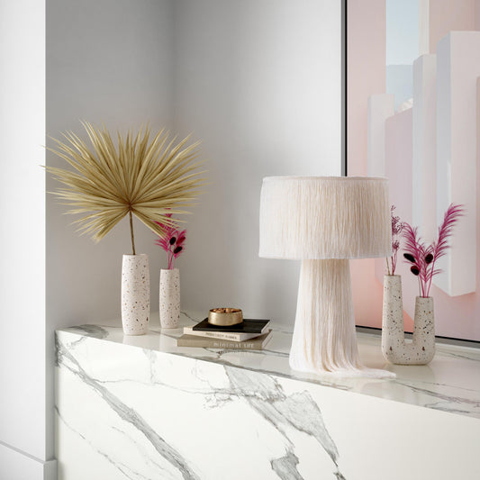Terrazzo Novelty Tube Vase by TOV Furniture in natural. Made from concrete in a eclectic & global style.
