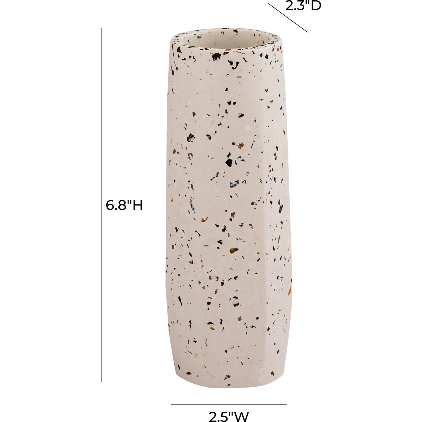 004 SI-1787279,SI-1787280 | Additional Silo | Terrazzo Vase by TOV Furniture in white. Made from concrete in a traditional style.
