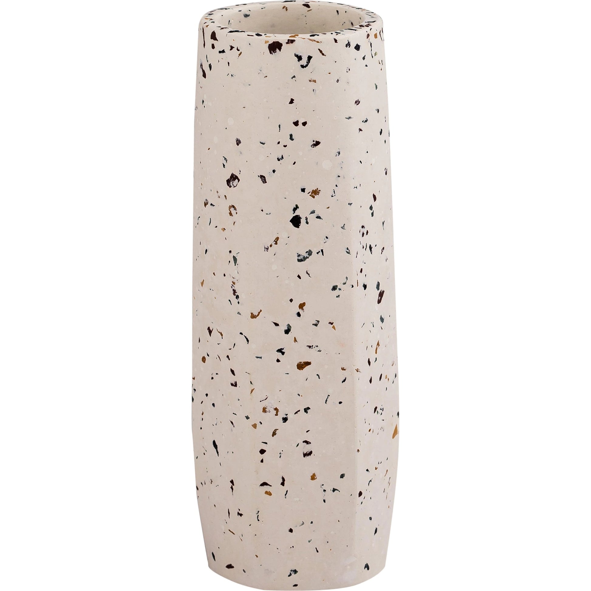 Terrazzo Vase by TOV Furniture in white. Made from concrete in a traditional style.