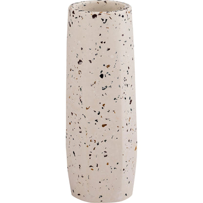 Terrazzo Vase by TOV Furniture in white. Made from concrete in a traditional style.