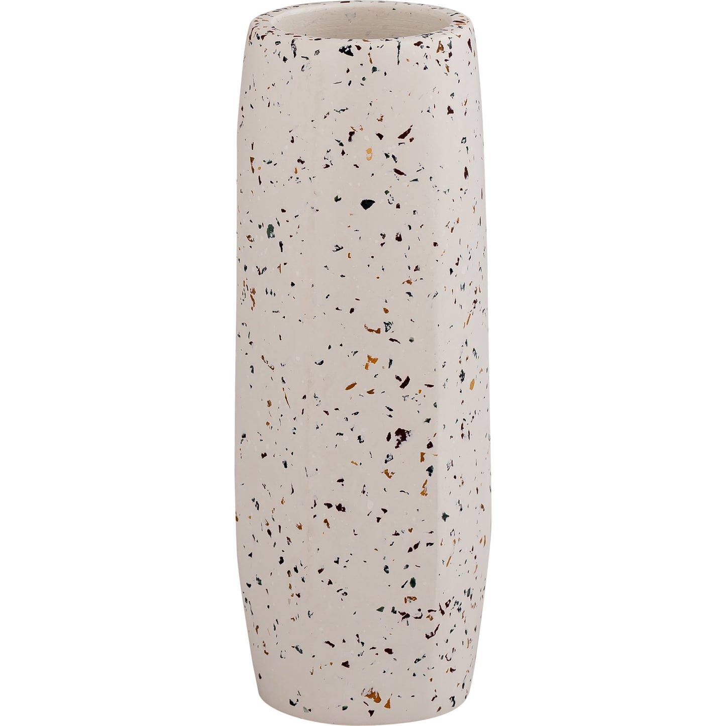 002 SI-1787280 | Primary Silo | Terrazzo Vase by TOV Furniture in white. Made from concrete in a traditional style.