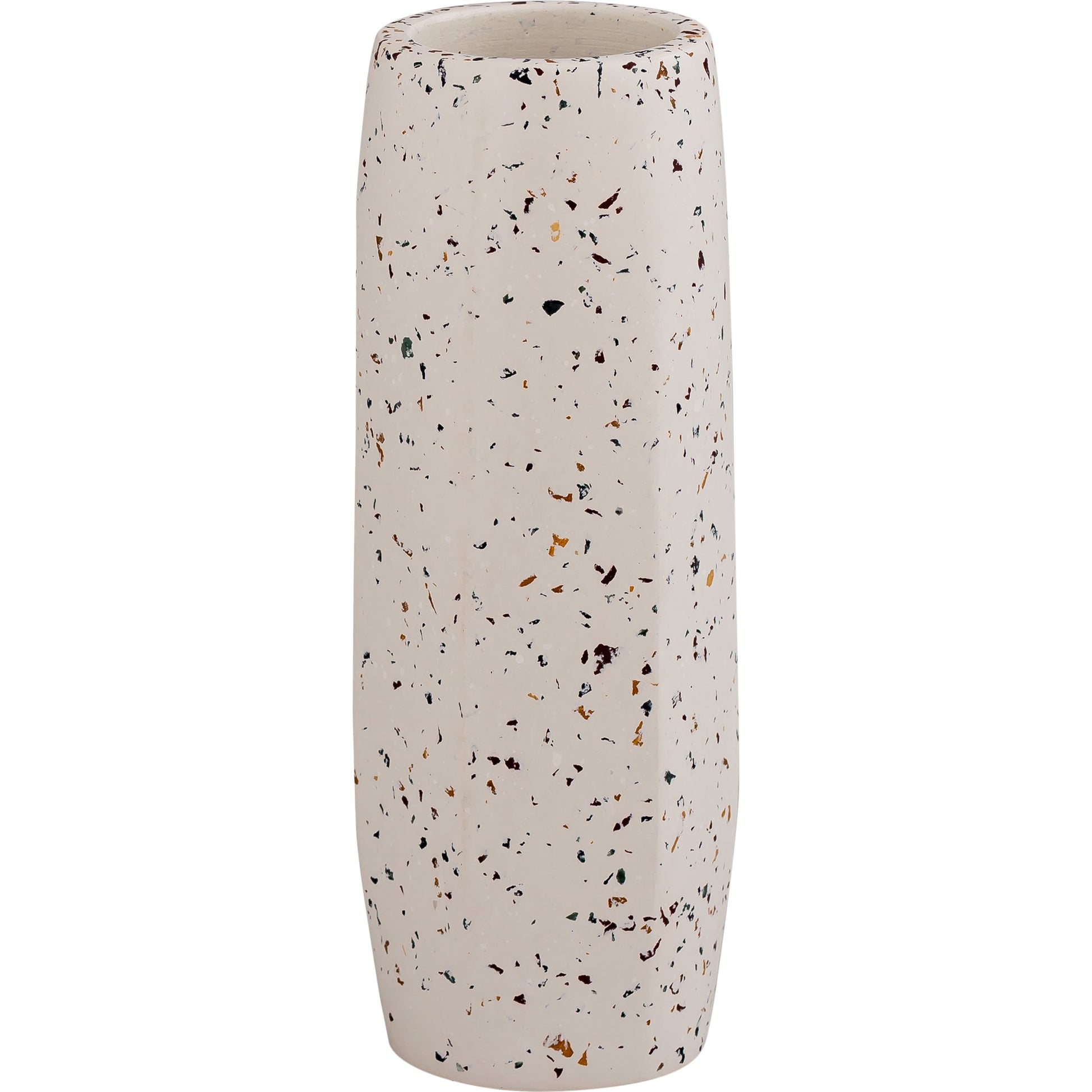 Terrazzo Vase by TOV Furniture in white. Made from concrete in a traditional style.