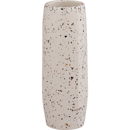 Terrazzo Vase by TOV Furniture in white. Made from concrete in a traditional style.