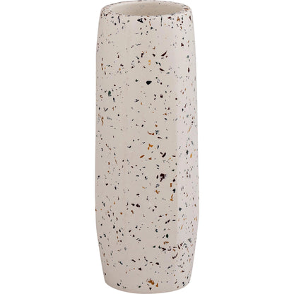 Terrazzo Vase by TOV Furniture in white. Made from concrete in a traditional style.