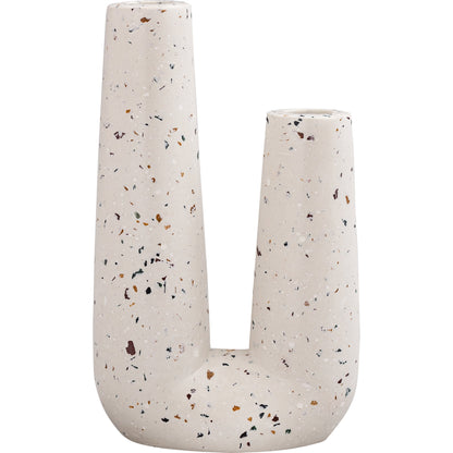 Terrazzo Novelty Tube Vase by TOV Furniture in natural. Made from concrete in a eclectic & global style.