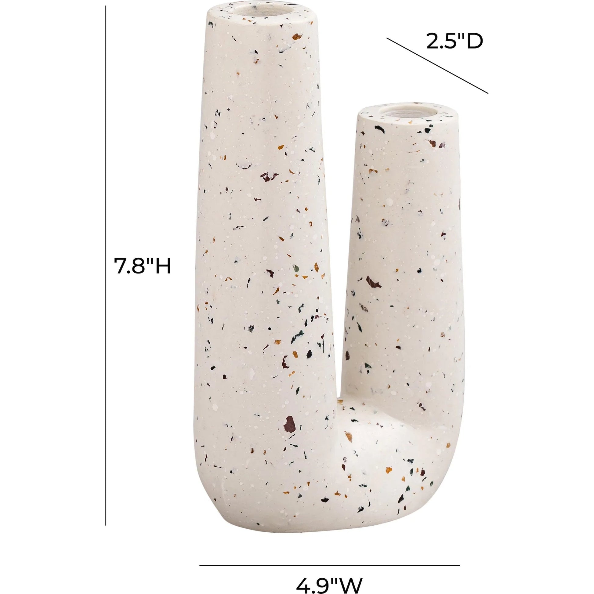 Terrazzo Novelty Tube Vase by TOV Furniture in natural. Made from concrete in a eclectic & global style.