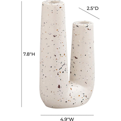 Terrazzo Novelty Tube Vase by TOV Furniture in natural. Made from concrete in a eclectic & global style.