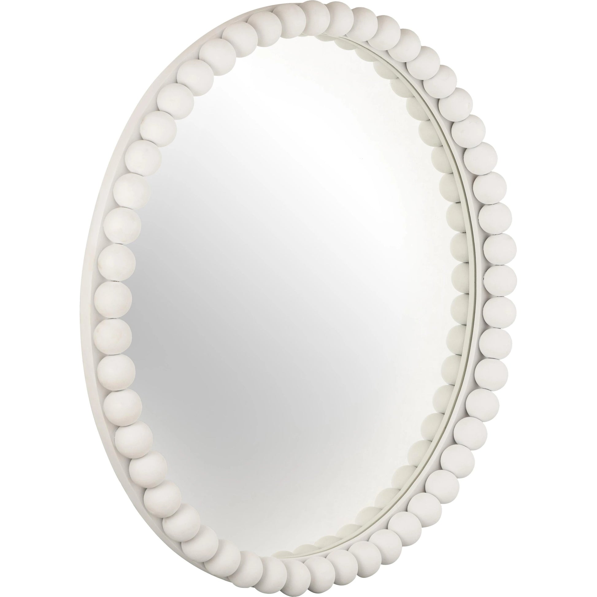 Baria Wooden Round Wall Mirror by TOV Furniture. Made from wood. glass, iron in a transitional style.