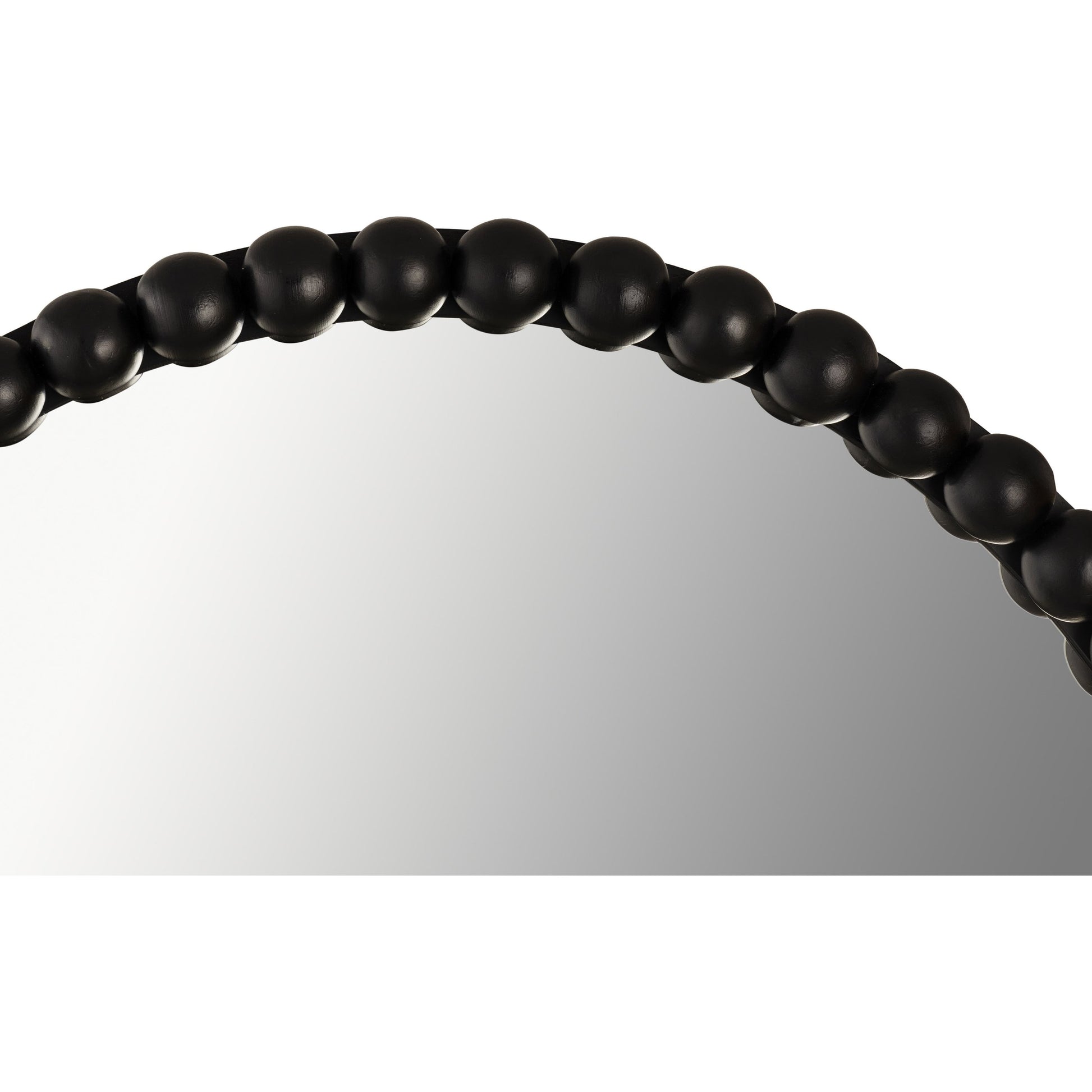 Baria Wooden Round Wall Mirror by TOV Furniture. Made from wood. glass, iron in a transitional style.
