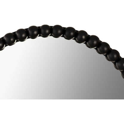 Baria Wooden Round Wall Mirror by TOV Furniture. Made from wood. glass, iron in a transitional style.