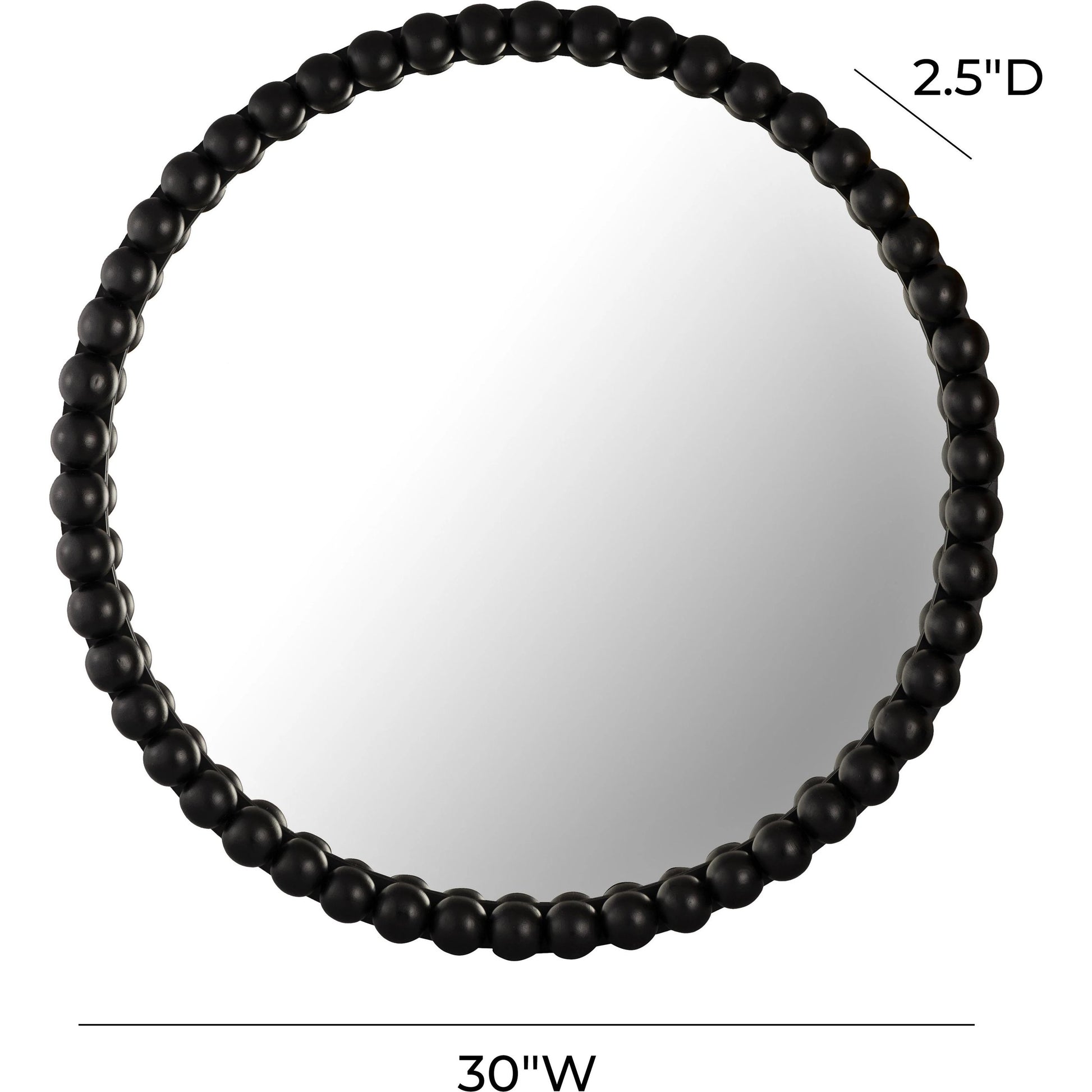 Baria Wooden Round Wall Mirror by TOV Furniture in white. Made from wood. glass, iron in a transitional style.