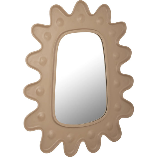 Genesis Mirror by TOV Furniture in sand. Made from aluminum, glass, mdf in a modern style.