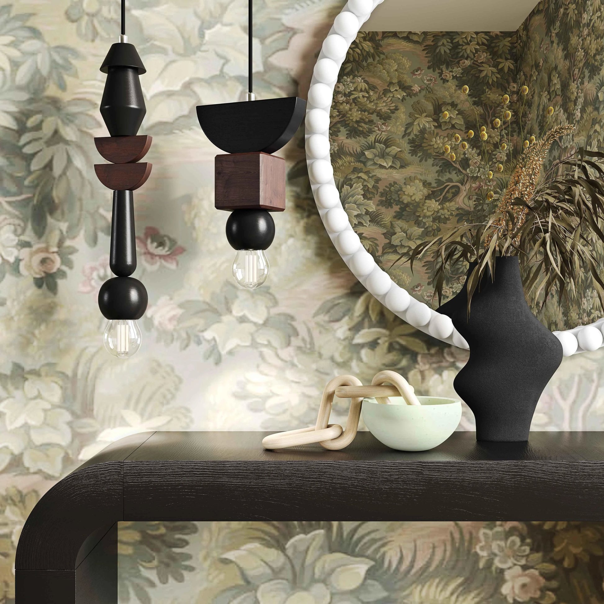 Tarri Vase by TOV Furniture in black. Made from iron in a modern style.