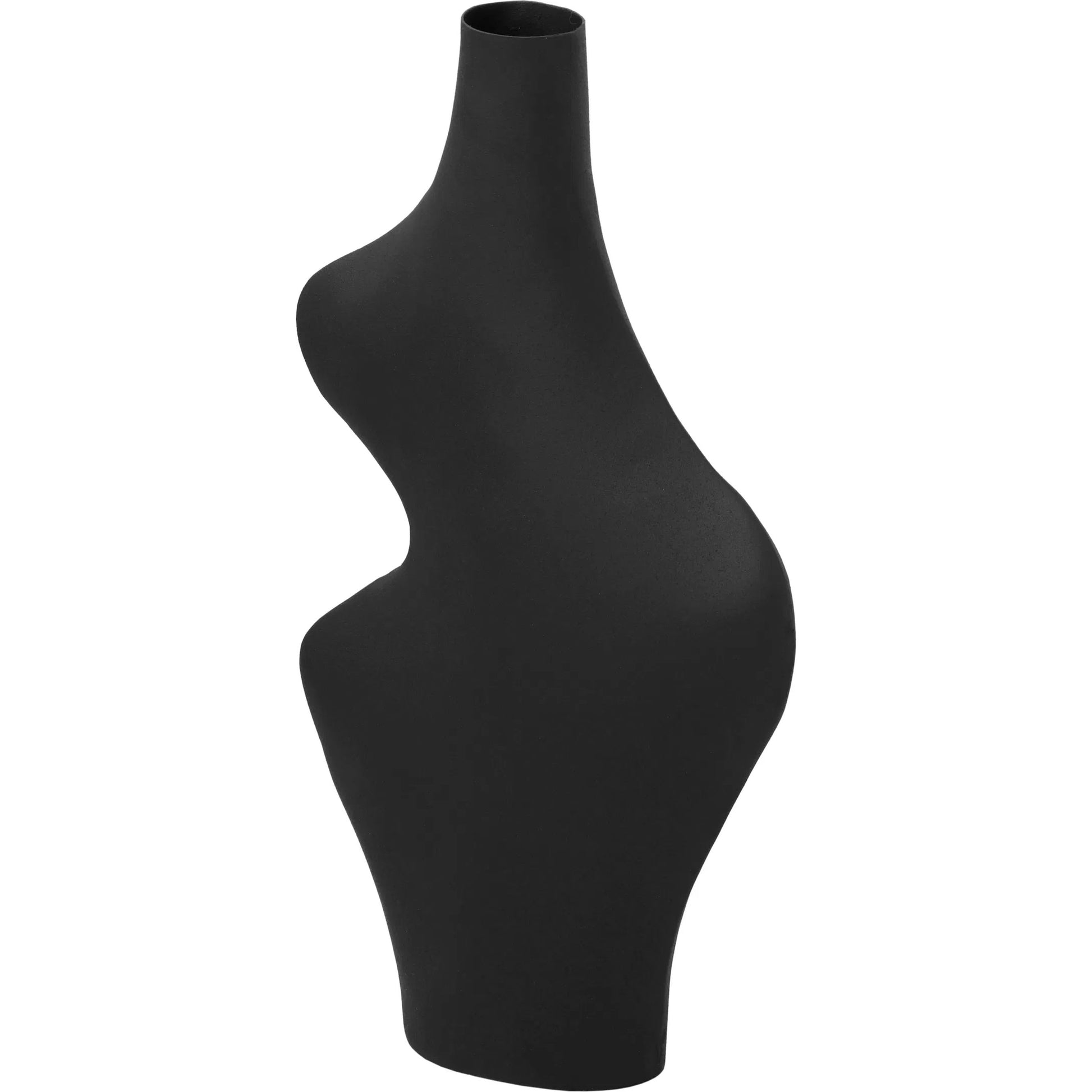 Tarri Vase by TOV Furniture in black. Made from iron in a modern style.