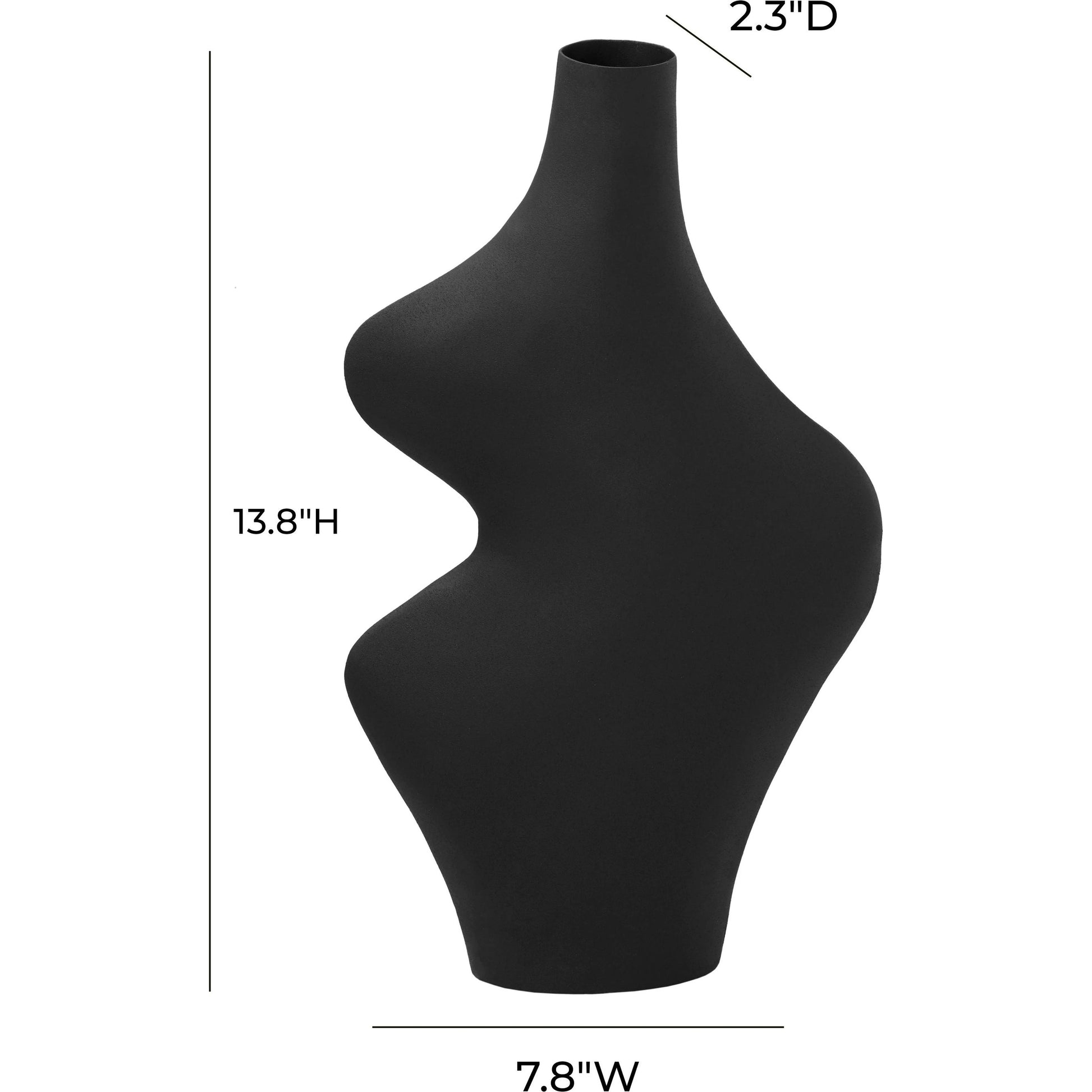 Tarri Vase by TOV Furniture in black. Made from iron in a modern style.