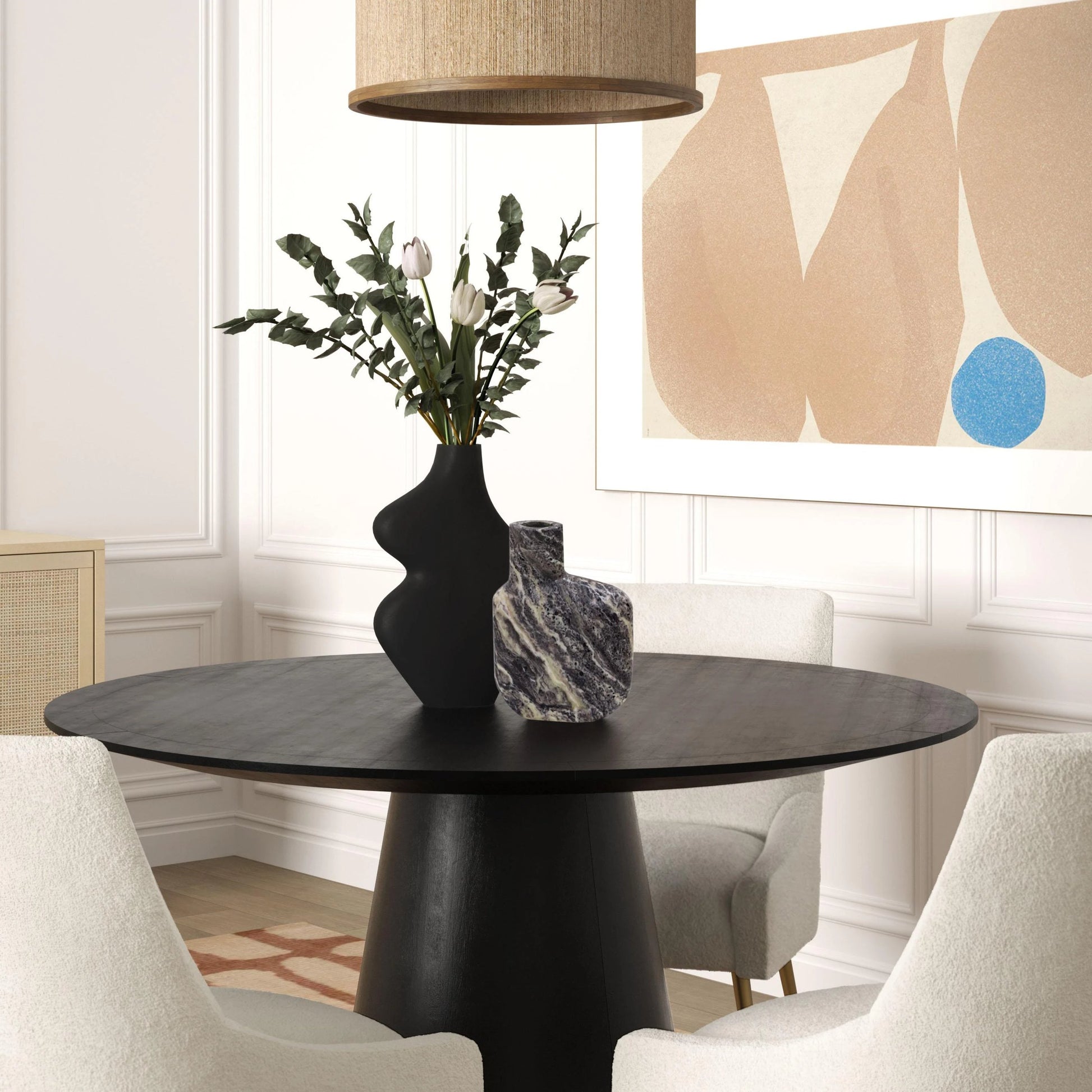 Tarri Vase by TOV Furniture in black. Made from iron in a modern style.