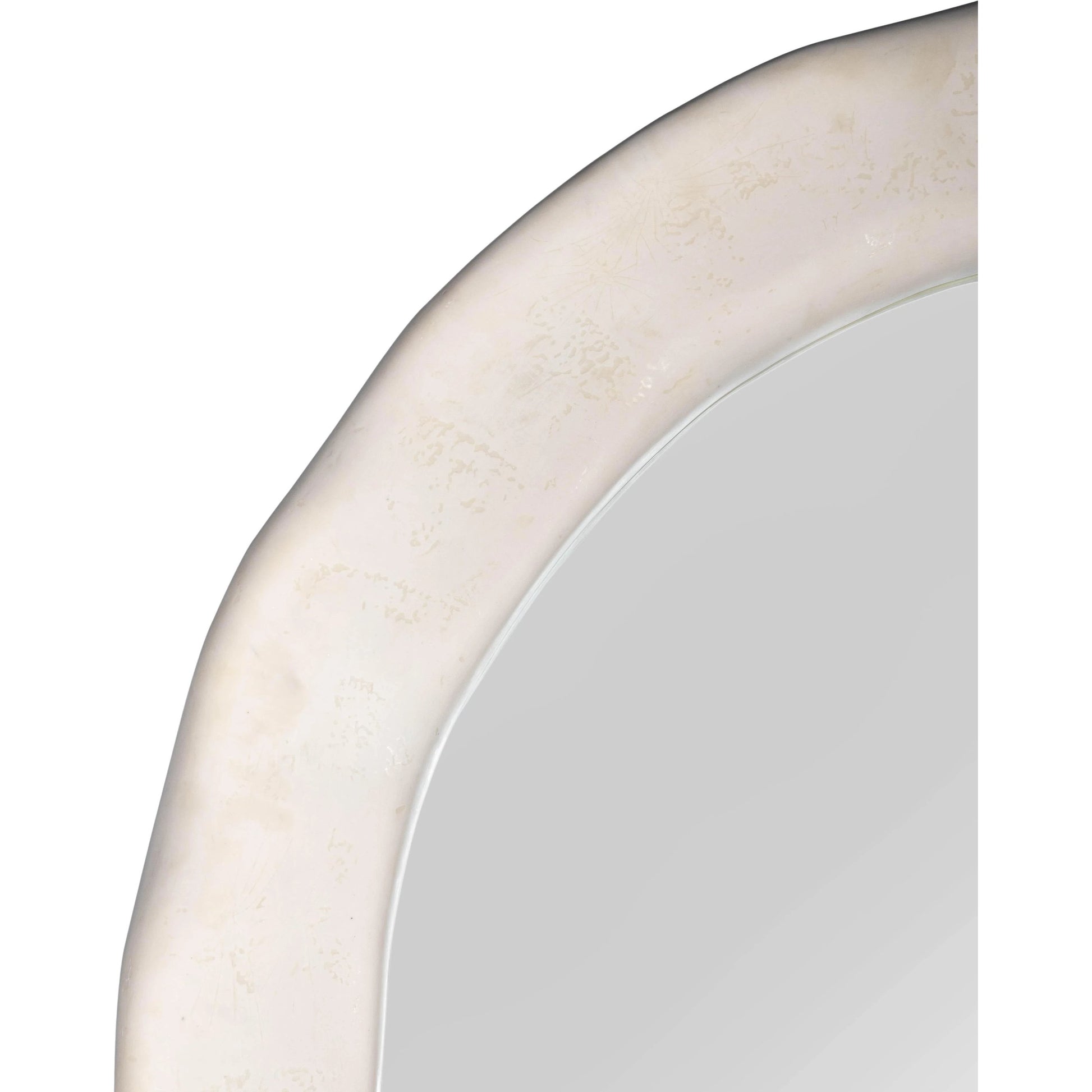 Kaia Textured Floor Mirror by TOV Furniture in cream. Made from frp, glass, mdf in a modern style.