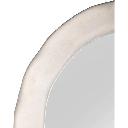 Kaia Textured Floor Mirror by TOV Furniture in cream. Made from frp, glass, mdf in a modern style.