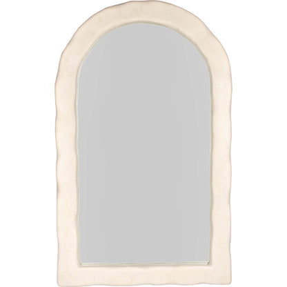Kaia Textured Floor Mirror by TOV Furniture in cream. Made from frp, glass, mdf in a modern style.