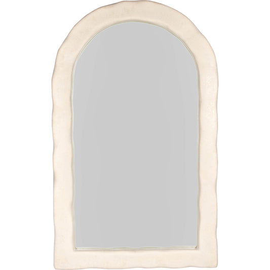 Kaia Textured Floor Mirror by TOV Furniture in cream. Made from frp, glass, mdf in a modern style.