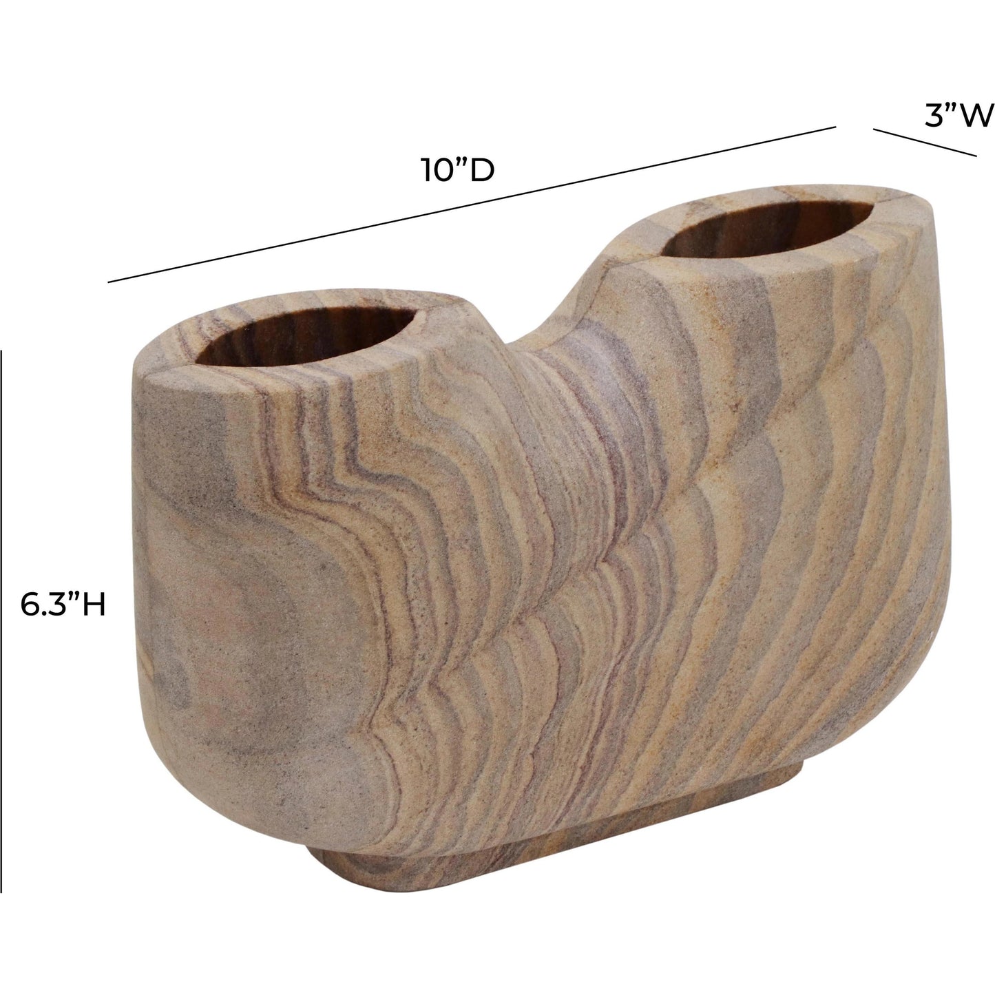 005 SI-2107515 | Additional Silo | Saava Rainbow Stone Vase by TOV Furniture in natural. Made from stone in a modern style.