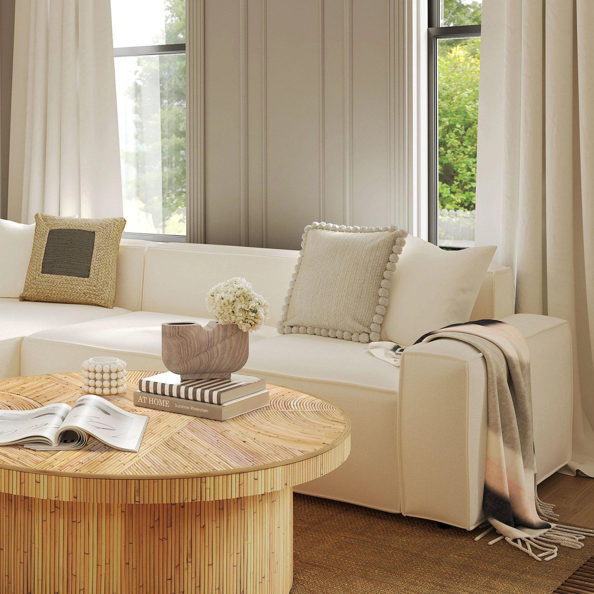Saava Rainbow Stone Vase by TOV Furniture in natural. Made from stone in a modern style.