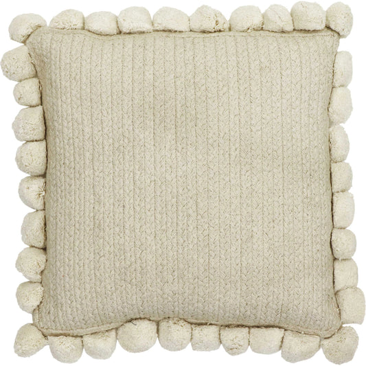 Adelyn Square Accent Pillow by TOV Furniture in natural. Made from acrylic, cotton, nylon, polyester in a transitional style.