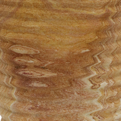 Saava Ribbed Stone Vase by TOV Furniture in natural. Made from stone in a cottage & farmhouse style.