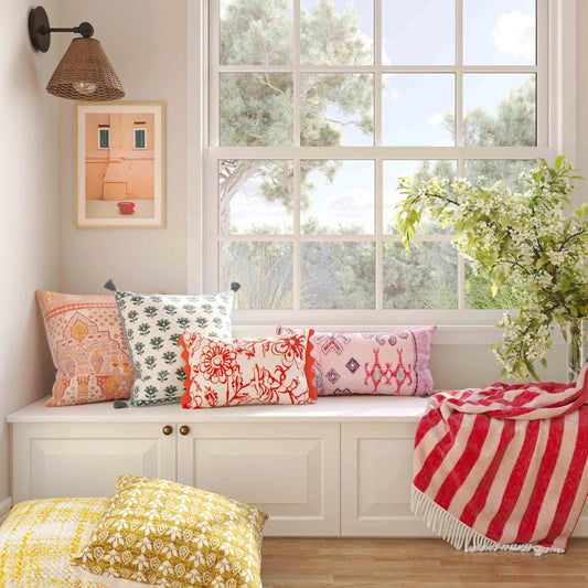 Frazzle Granite Cushion by TOV Furniture in haystack. Made from polyester in a rustic style.