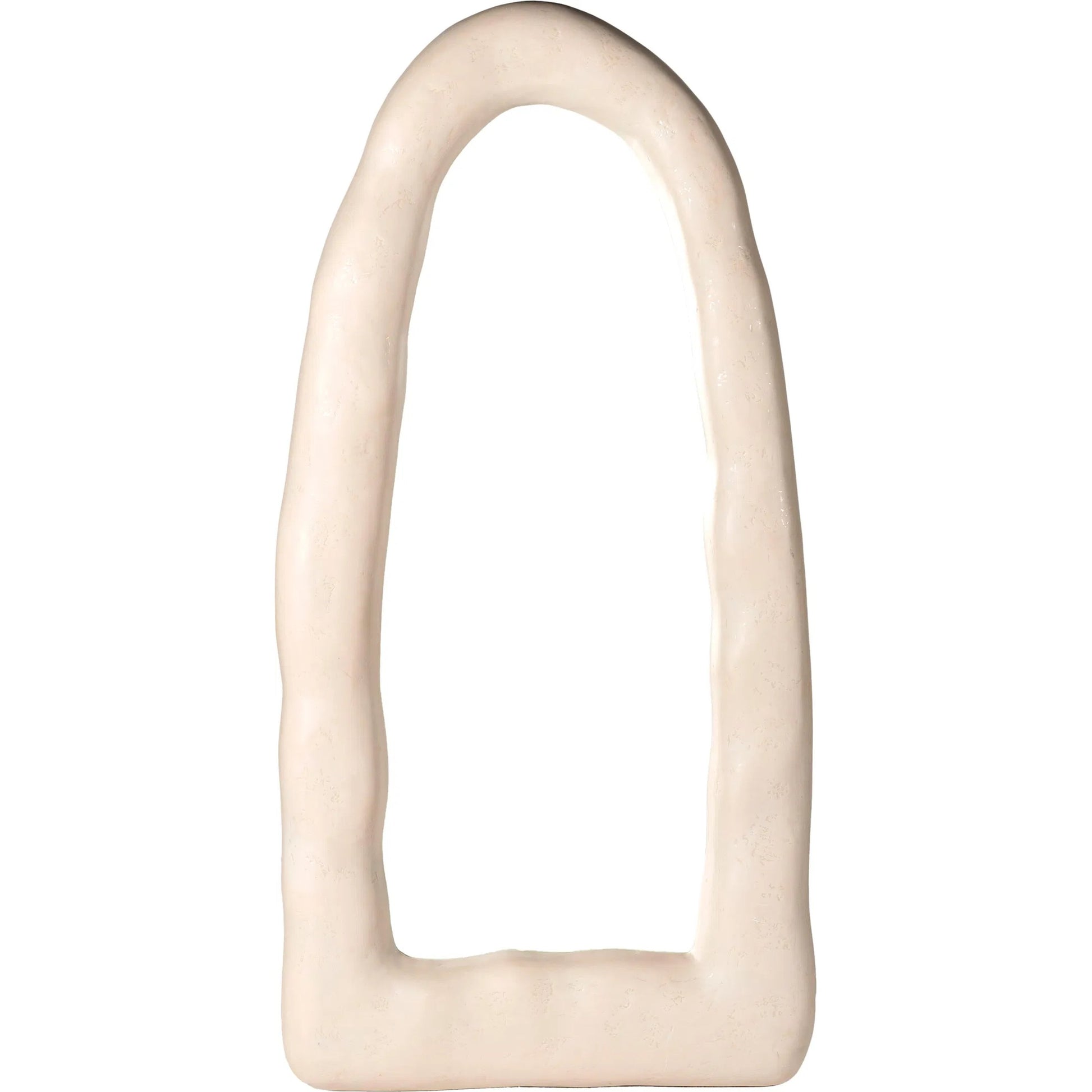 Kaia Textured Small Floor Mirror by TOV Furniture in cream. Made from frp, glass in a modern style.